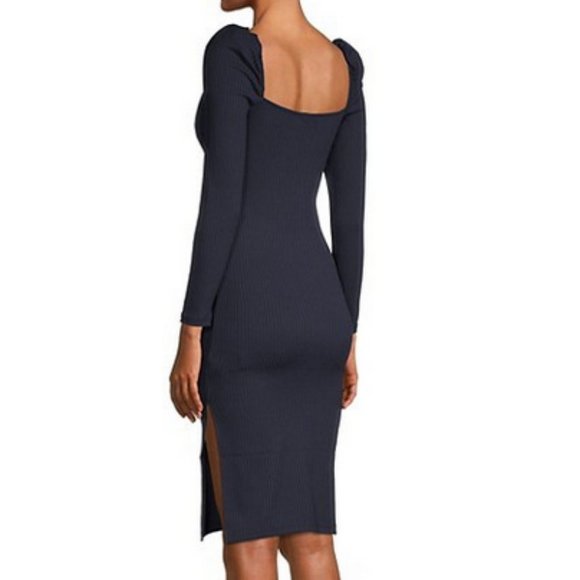 **BRAND NEW - Size L** Avec Les Filles Rib Knit Prairie Dress - NAVY - Picture 3 of 3